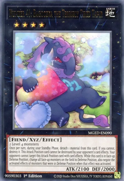 Number 41: Bagooska the Terribly Tired Tapir MGED-EN090 Yu-Gi-Oh card from Maximum Gold: El Dorado