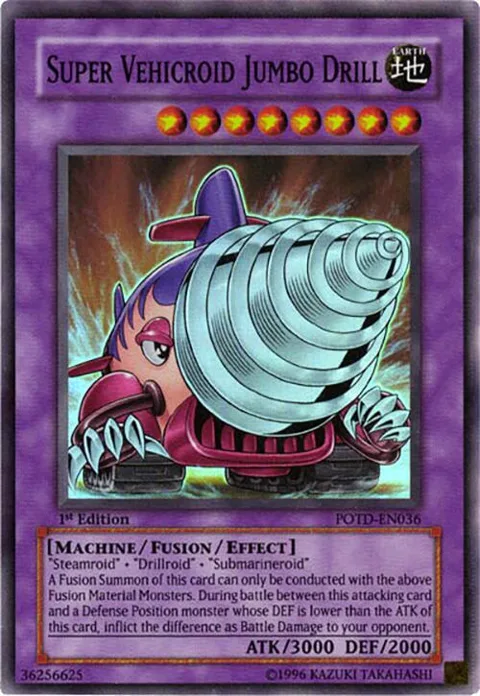 Super Vehicroid Jumbo Drill POTD-EN036 Yu-Gi-Oh card from Power of the Duelist