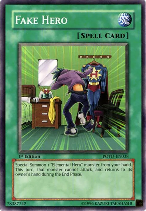 Fake Hero POTD-EN038 Unlimited Yu-Gi-Oh card from Power of the Duelist