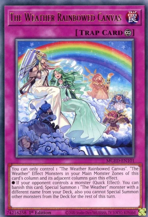 The Weather Rainbowed Canvas MGED-EN101 Yu-Gi-Oh card from Maximum Gold: El Dorado