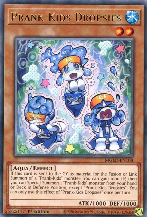 Prank-Kids Dropsies MGED-EN108 Yu-Gi-Oh card from Maximum Gold: El Dorado