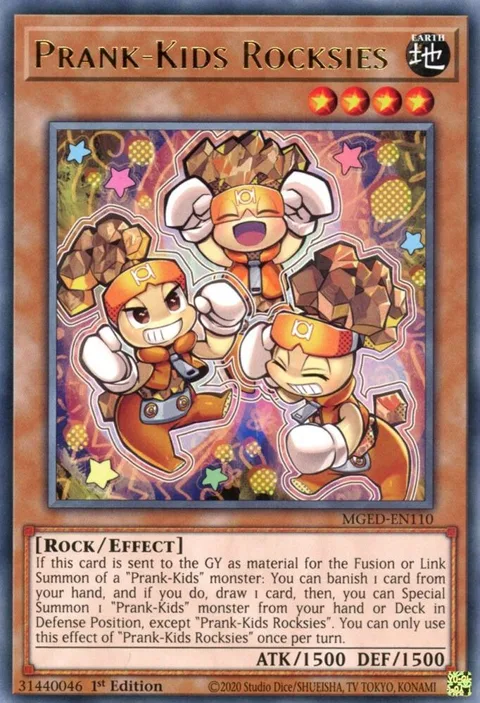Prank-Kids Rocksies MGED-EN110 Yu-Gi-Oh card from Maximum Gold: El Dorado