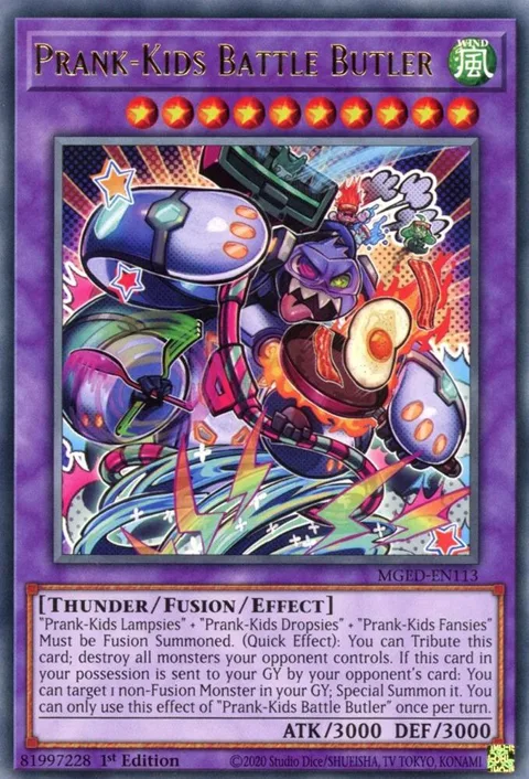 Prank-Kids Battle Butler MGED-EN113 Yu-Gi-Oh card from Maximum Gold: El Dorado