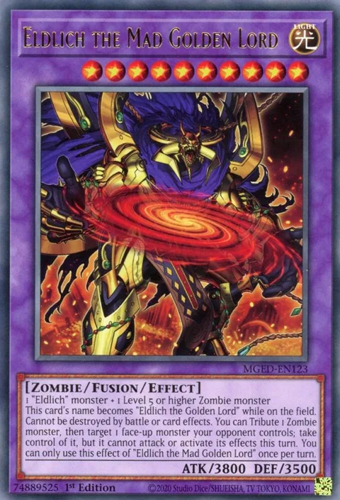Eldlich the Mad Golden Lord MGED-EN123 Yu-Gi-Oh card from Maximum Gold: El Dorado