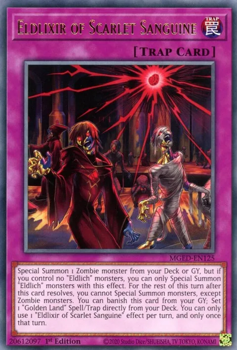Eldlixir of Scarlet Sanguine MGED-EN125 Yu-Gi-Oh card from Maximum Gold: El Dorado