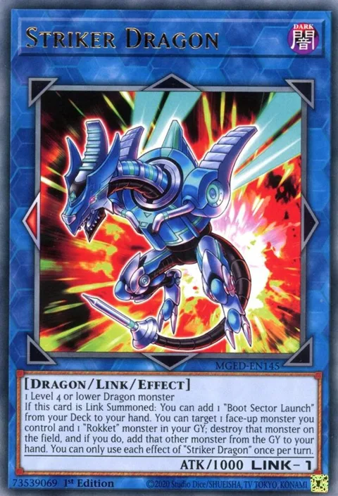 Striker Dragon MGED-EN145 Yu-Gi-Oh card from Maximum Gold: El Dorado