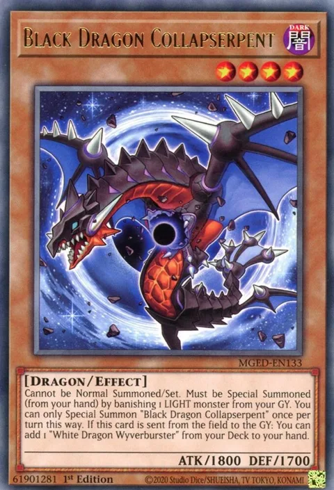 Black Dragon Collapserpent MGED-EN133 Yu-Gi-Oh card from Maximum Gold: El Dorado