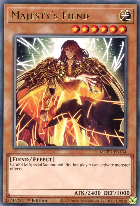 Majesty's Fiend MGED-EN134 Yu-Gi-Oh card from Maximum Gold: El Dorado