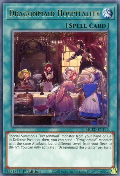 Dragonmaid Hospitality MGED-EN149 Yu-Gi-Oh card from Maximum Gold: El Dorado