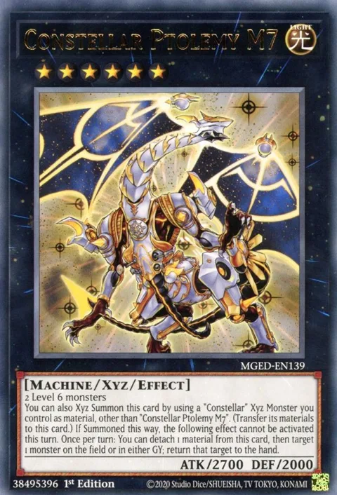 Constellar Ptolemy M7 MGED-EN139 Yu-Gi-Oh card from Maximum Gold: El Dorado