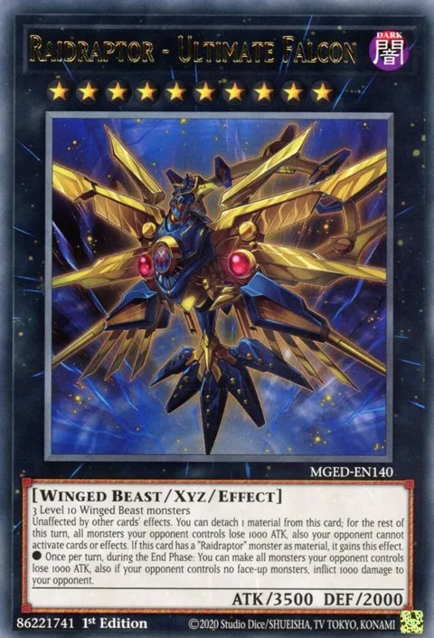 Raidraptor - Ultimate Falcon MGED-EN140 Yu-Gi-Oh card from Maximum Gold: El Dorado