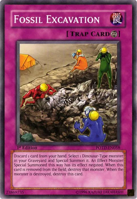 Fossil Excavation POTD-EN058 Unlimited Yu-Gi-Oh card from Power of the Duelist