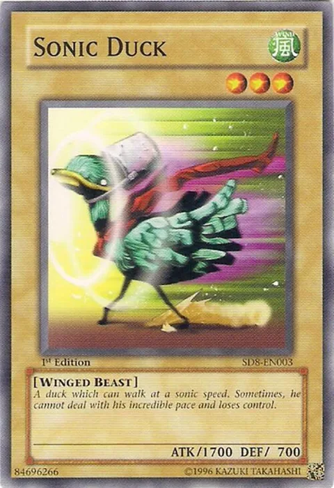 Sonic Duck SD8-EN003 Yu-Gi-Oh card from Structure Deck: Lord of the Storm