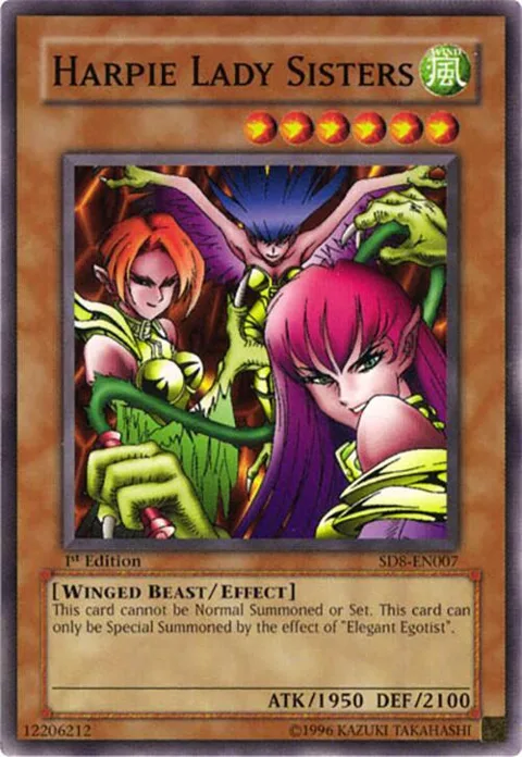 Harpie Lady Sisters SD8-EN007 Yu-Gi-Oh card from Structure Deck: Lord of the Storm
