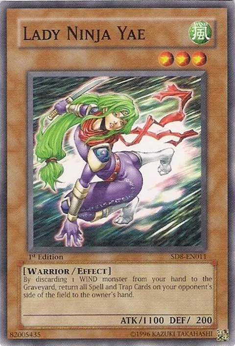 Lady Ninja Yae SD8-EN011 1st Edition Yu-Gi-Oh card from Structure Deck: Lord of the Storm