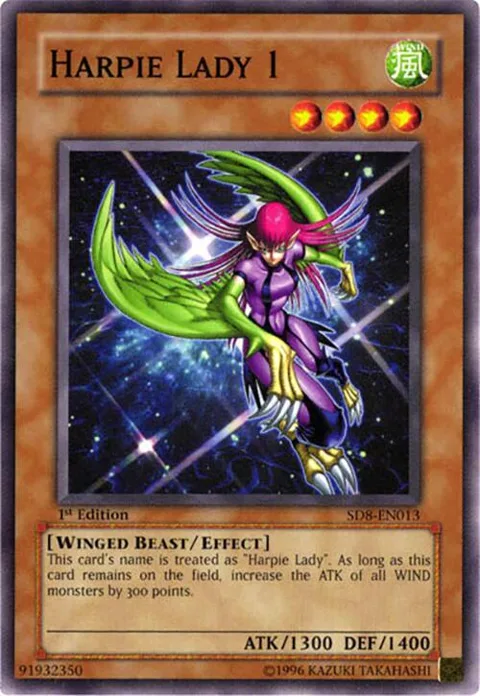 Harpie Lady 1 SD8-EN013 1st Edition Yu-Gi-Oh card from Structure Deck: Lord of the Storm