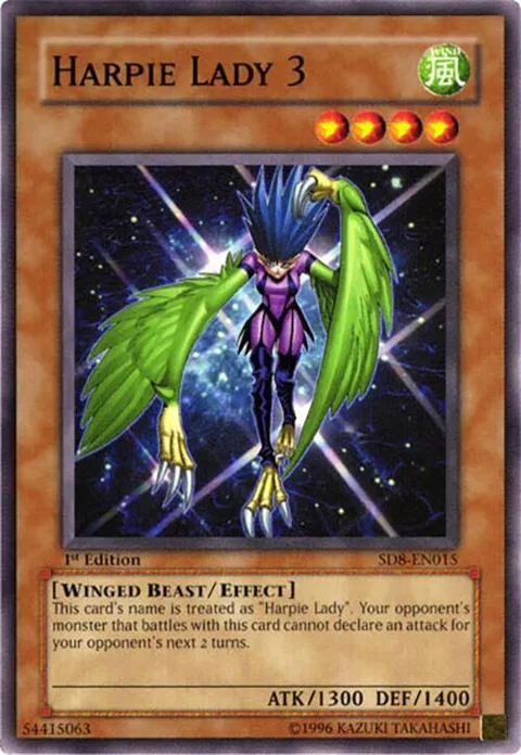 Harpie Lady 3 SD8-EN015 1st Edition Yu-Gi-Oh card from Structure Deck: Lord of the Storm
