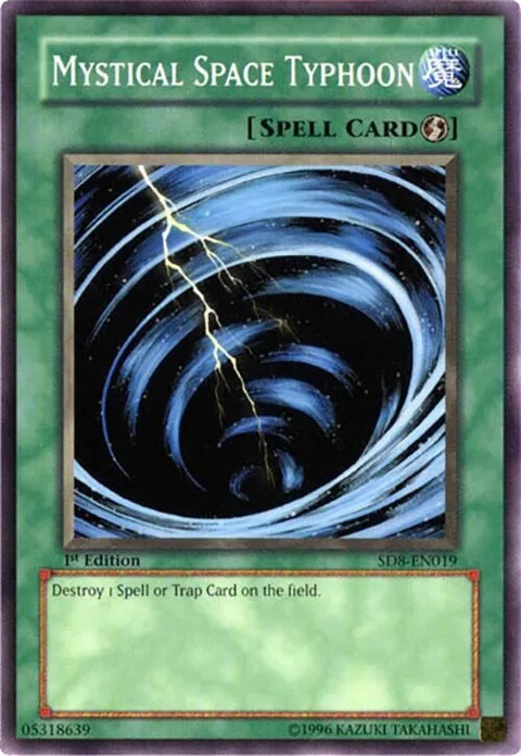 Mystical Space Typhoon SD8-EN019 Unlimited Yu-Gi-Oh card from Structure Deck: Lord of the Storm