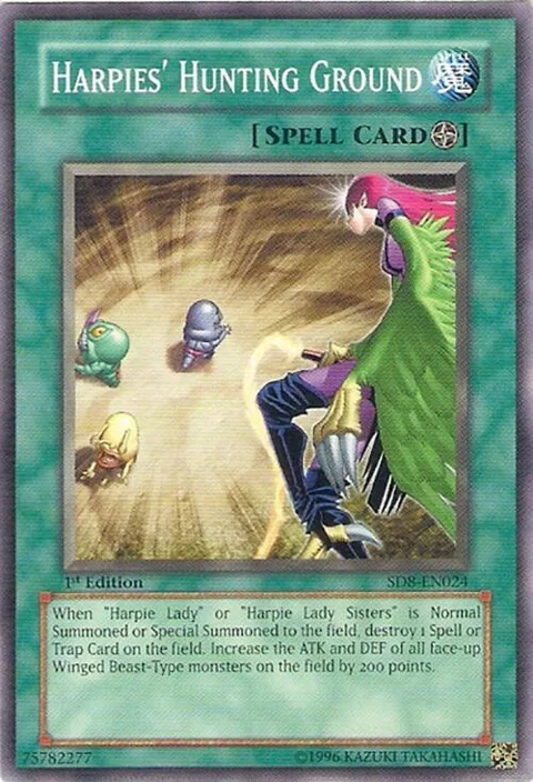 Harpies' Hunting Ground SD8-EN024 1st Edition Yu-Gi-Oh card from Structure Deck: Lord of the Storm