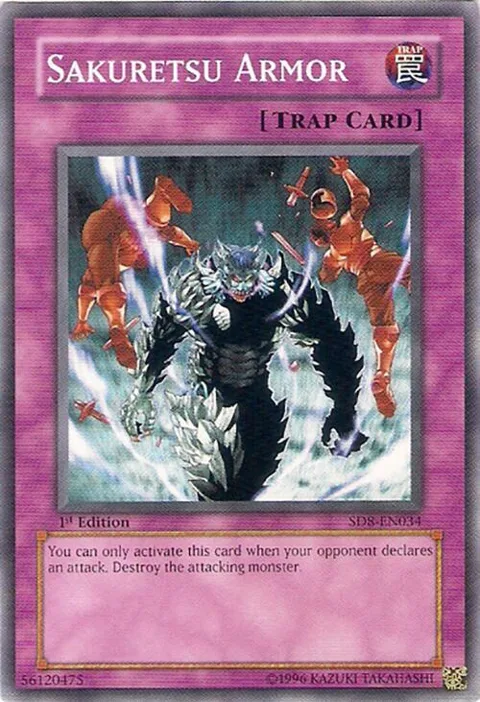 Sakuretsu Armor SD8-EN034 1st Edition Yu-Gi-Oh card from Structure Deck: Lord of the Storm
