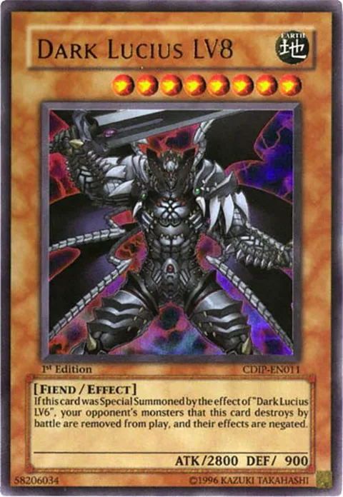 Dark Lucius LV8 CDIP-EN011 Unlimited Yu-Gi-Oh card from Cyberdark Impact