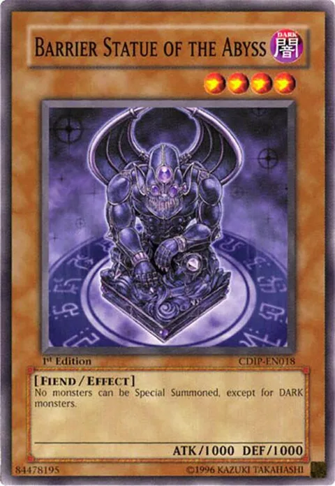 Barrier Statue of the Abyss CDIP-EN018 Unlimited Yu-Gi-Oh card from Cyberdark Impact