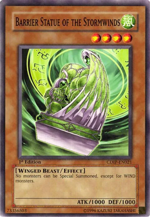 Barrier Statue of the Stormwinds CDIP-EN021 1st Edition Yu-Gi-Oh card from Cyberdark Impact