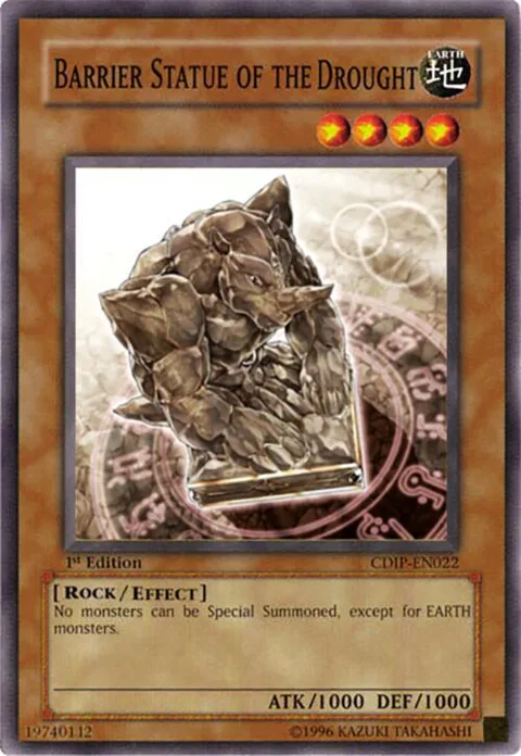 Barrier Statue of the Drought CDIP-EN022 1st Edition Yu-Gi-Oh card from Cyberdark Impact