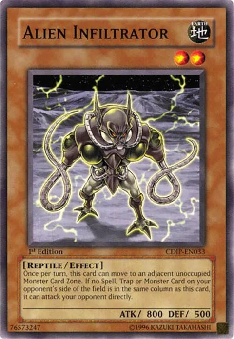 Alien Infiltrator CDIP-EN033 1st Edition Yu-Gi-Oh card from Cyberdark Impact