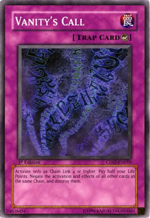 Vanity's Call CDIP-EN059 1st Edition Yu-Gi-Oh card from Cyberdark Impact