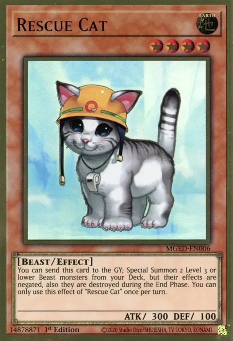 Rescue Cat MGED-EN006 Yu-Gi-Oh card from Maximum Gold: El Dorado