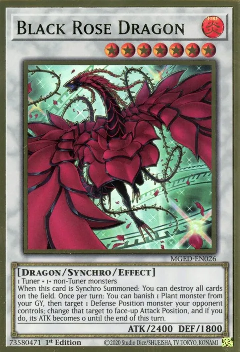 Black Rose Dragon Alt Art MGED-EN026 Yu-Gi-Oh card from Maximum Gold: El Dorado