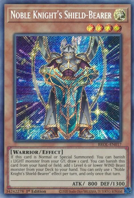Noble Knight's Shield-Bearer BROL-EN017 Yu-Gi-Oh card from Brothers of Legend