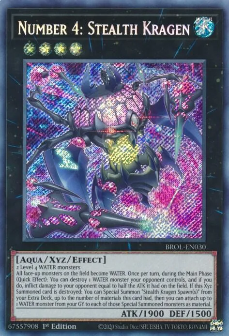 Number 4: Stealth Kragen BROL-EN030 Yu-Gi-Oh card from Brothers of Legend