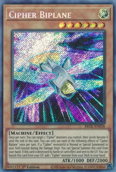 Cipher Biplane BROL-EN038 Yu-Gi-Oh card from Brothers of Legend