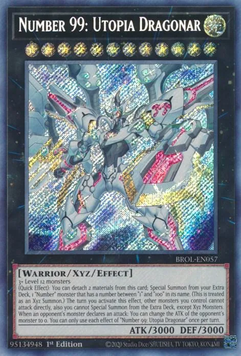 Number 99: Utopia Dragonar BROL-EN057 Yu-Gi-Oh card from Brothers of Legend