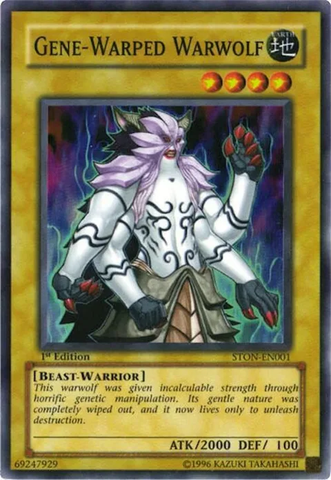 Gene-Warped Warwolf STON-EN001 Unlimited Yu-Gi-Oh card from Strike of Neos