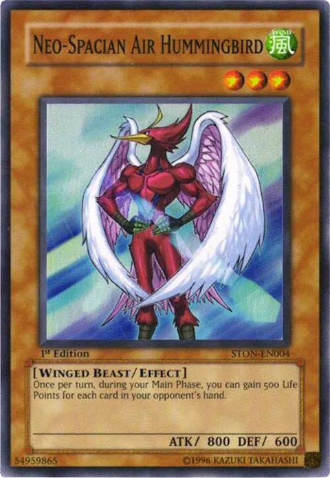 Neo-Spacian Air Hummingbird STON-EN004 1st Edition Yu-Gi-Oh card from Strike of Neos