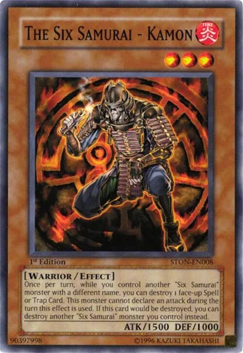 The Six Samurai - Kamon STON-EN008 1st Edition Yu-Gi-Oh card from Strike of Neos