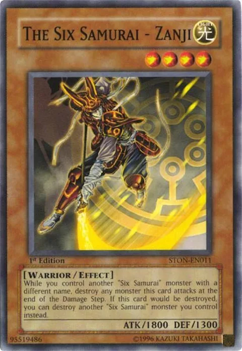 The Six Samurai - Zanji STON-EN011 1st Edition Yu-Gi-Oh card from Strike of Neos