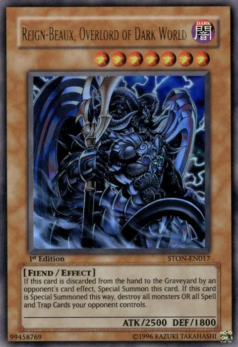 Reign-Beaux, Overlord of Dark World STON-EN017 1st Edition Yu-Gi-Oh card from Strike of Neos