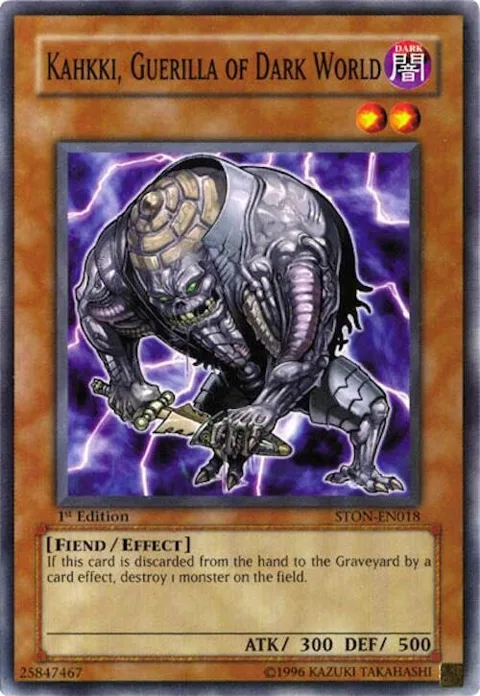 Kahkki, Guerilla of Dark World STON-EN018 Yu-Gi-Oh card from Strike of Neos