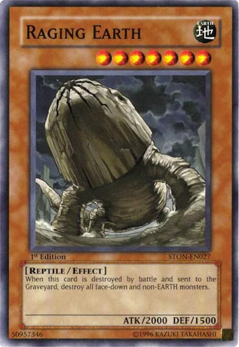 Raging Earth STON-EN027 1st Edition Yu-Gi-Oh card from Strike of Neos