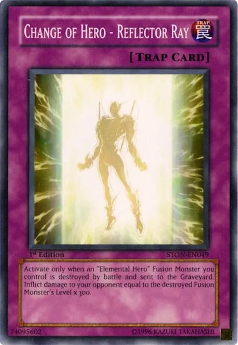 Change of Hero - Reflector Ray STON-EN049 1st Edition Yu-Gi-Oh card from Strike of Neos