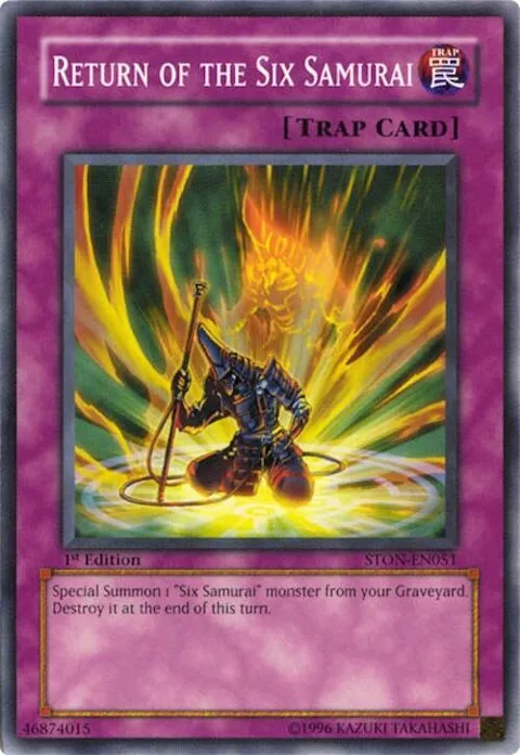 Return of the Six Samurai STON-EN051 Unlimited Yu-Gi-Oh card from Strike of Neos