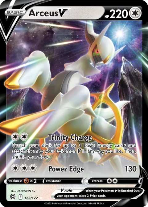 Arceus V #122/172 Holofoil Pokémon card from Brilliant Stars