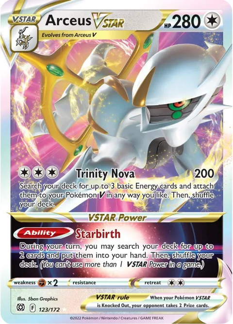 Arceus VSTAR #123/172 Holofoil Pokémon card from Brilliant Stars