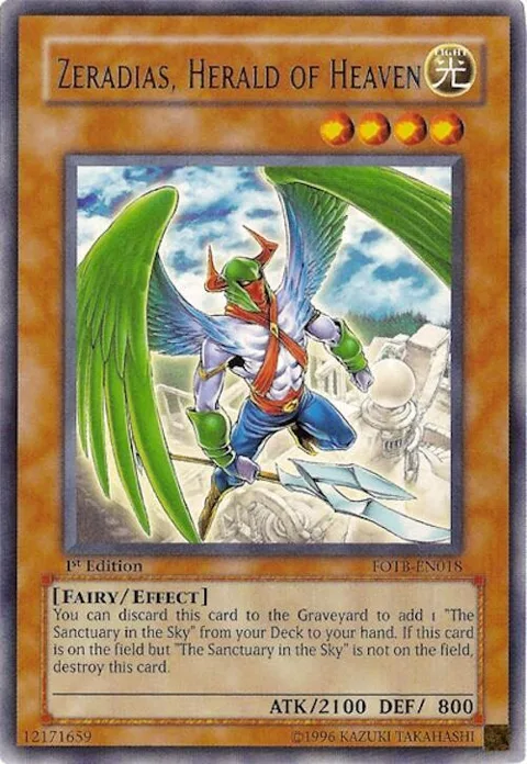 Zeradias, Herald of Heaven FOTB-EN018 1st Edition Yu-Gi-Oh card from Force of the Breaker