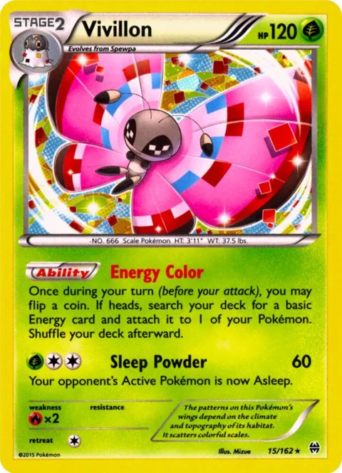 Vivillon - 15/162 Cosmos Holo #015/162 Holofoil Pokémon card from Miscellaneous Cards & Products