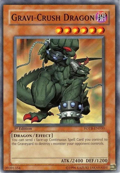 Gravi-Crush Dragon FOTB-EN030 Unlimited Yu-Gi-Oh card from Force of the Breaker